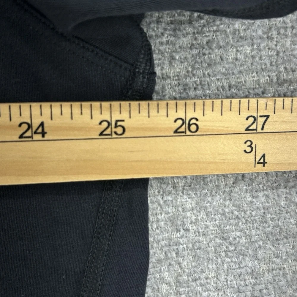Lululemon Back In Action Pullover Shirt Women Size 10 Black Cotton Activewear